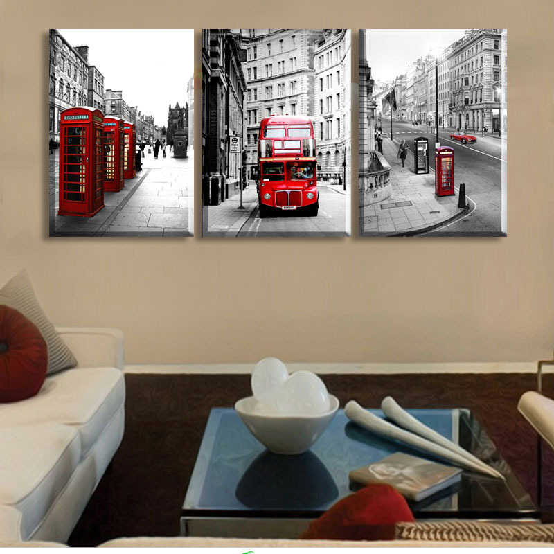 modern wall painting london landscape home decorative art picture paint on canvas print 3 piece sell no framed