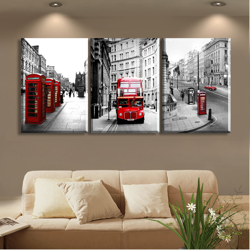 modern wall painting london landscape home decorative art picture paint on canvas print 3 piece sell no framed