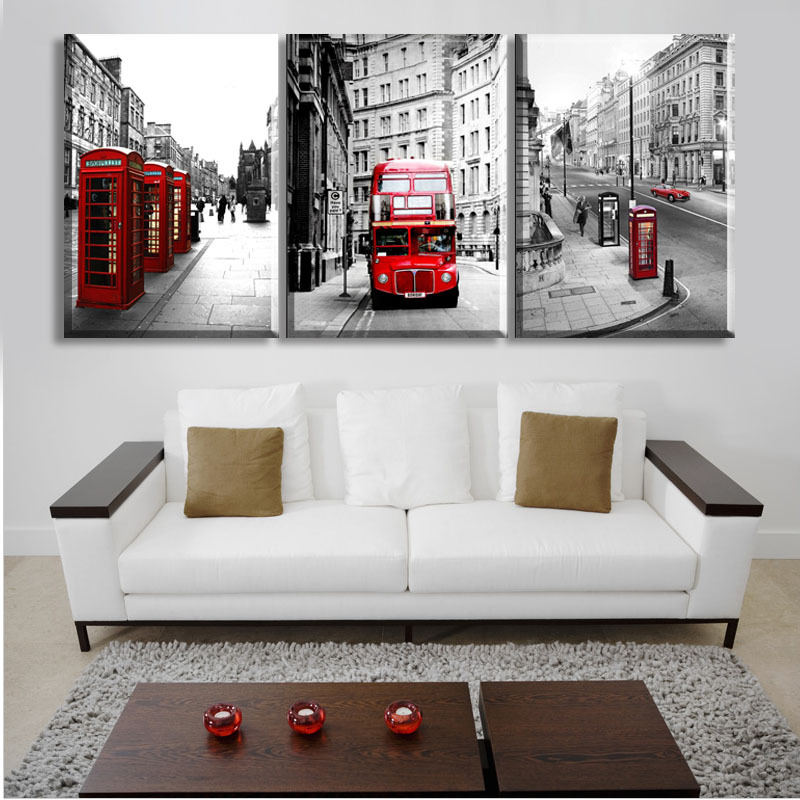 modern wall painting london landscape home decorative art picture paint on canvas print 3 piece sell no framed