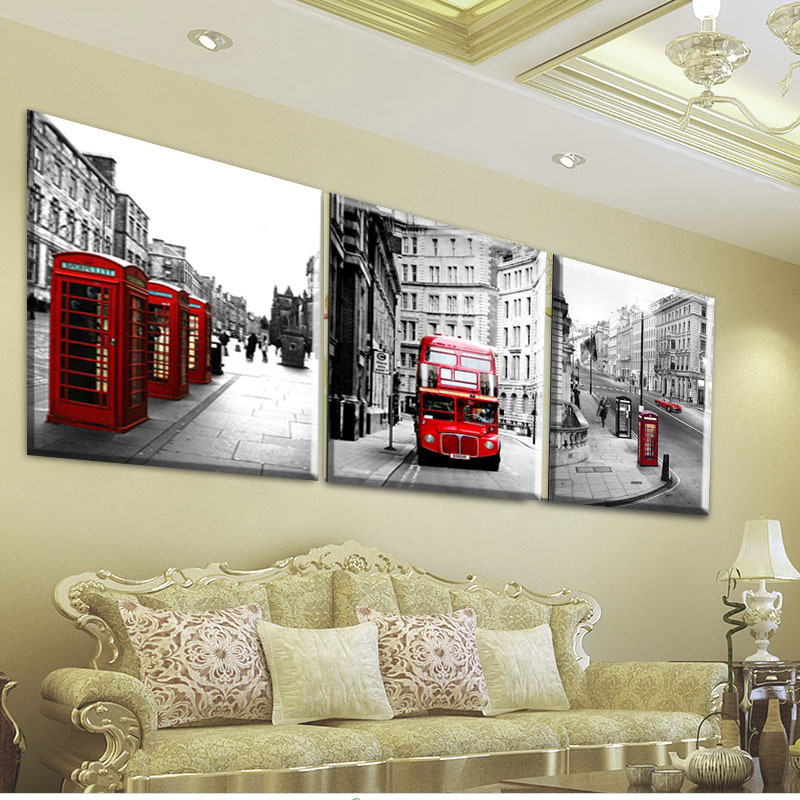 modern wall painting london landscape home decorative art picture paint on canvas print 3 piece sell no framed