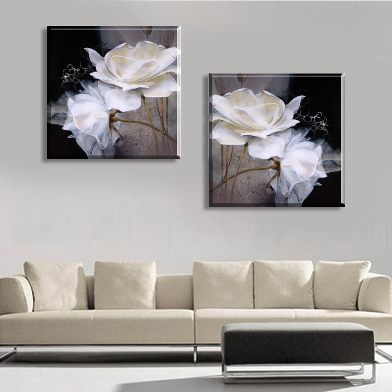 no frame 2015 black and white 2 plates contemporary canvas oil painting abstract decorative wall art pictures