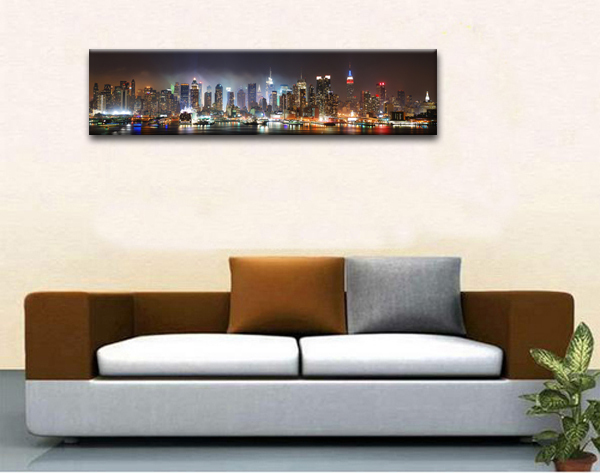 quality large size canvas prints painting of new york city night as gift for friend birthday