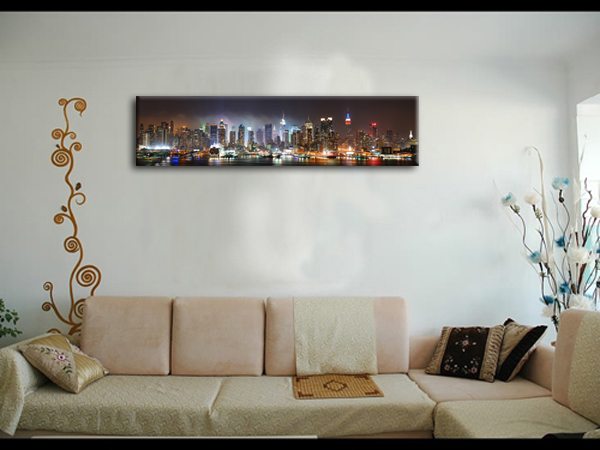 quality large size canvas prints painting of new york city night as gift for friend birthday