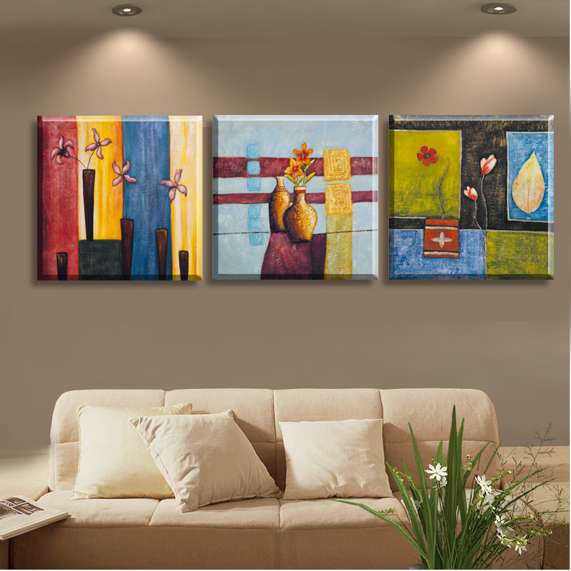 warm color 4 panels modern combination living room painting decorative paint picture canvas print contemporary