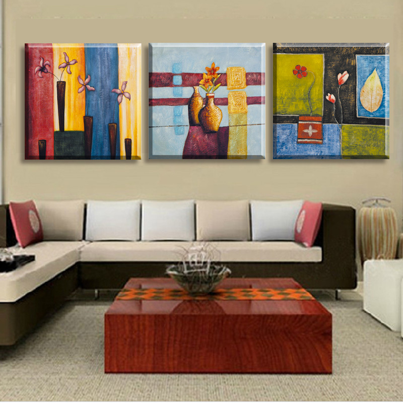 warm color 4 panels modern combination living room painting decorative paint picture canvas print contemporary