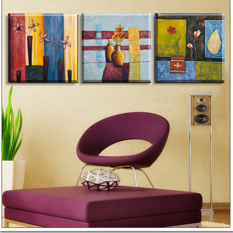 warm color 4 panels modern combination living room painting decorative paint picture canvas print contemporary