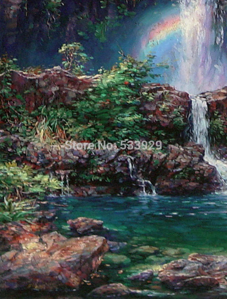 modern tds-hx031 yong-sacred pools art printed painting on canvas for home living room wall decoration