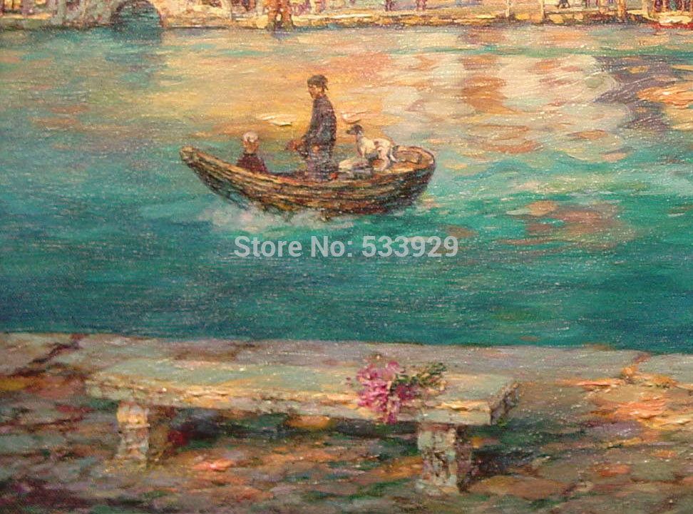 modern tds-hx038 yong-across the canal art printed painting on canvas for home living room wall decoration