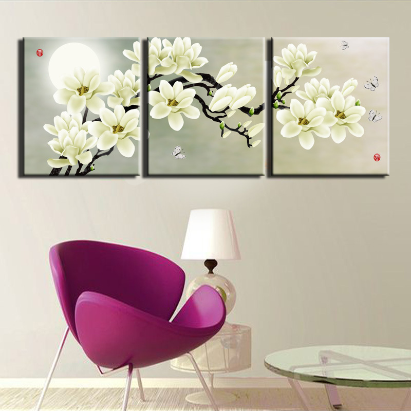 2015 new 3 piece print abstract painting canvas wall art modern distinctive flower decoration picture black and white picture