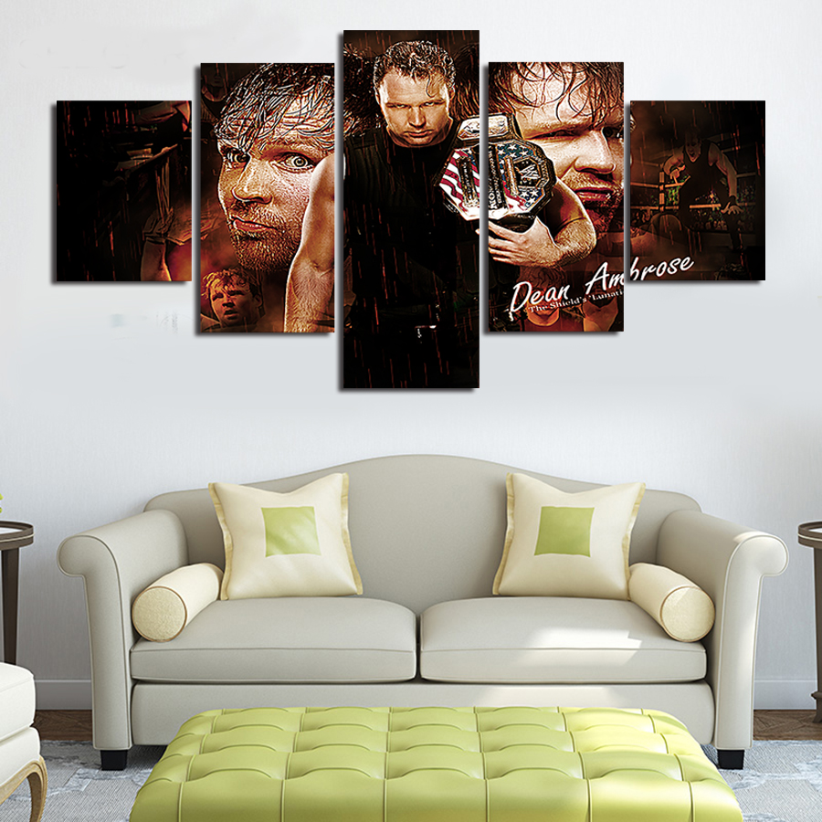 2016 5 framed printed wwe wrestle movie poster group painting room decor print poster picture canvas