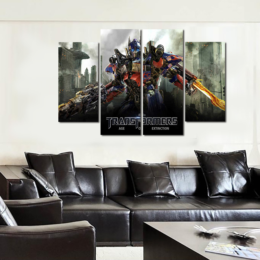 2016 framed printed optimus prime transformers 5 pcs painting wall art room decor print poster picture canvas