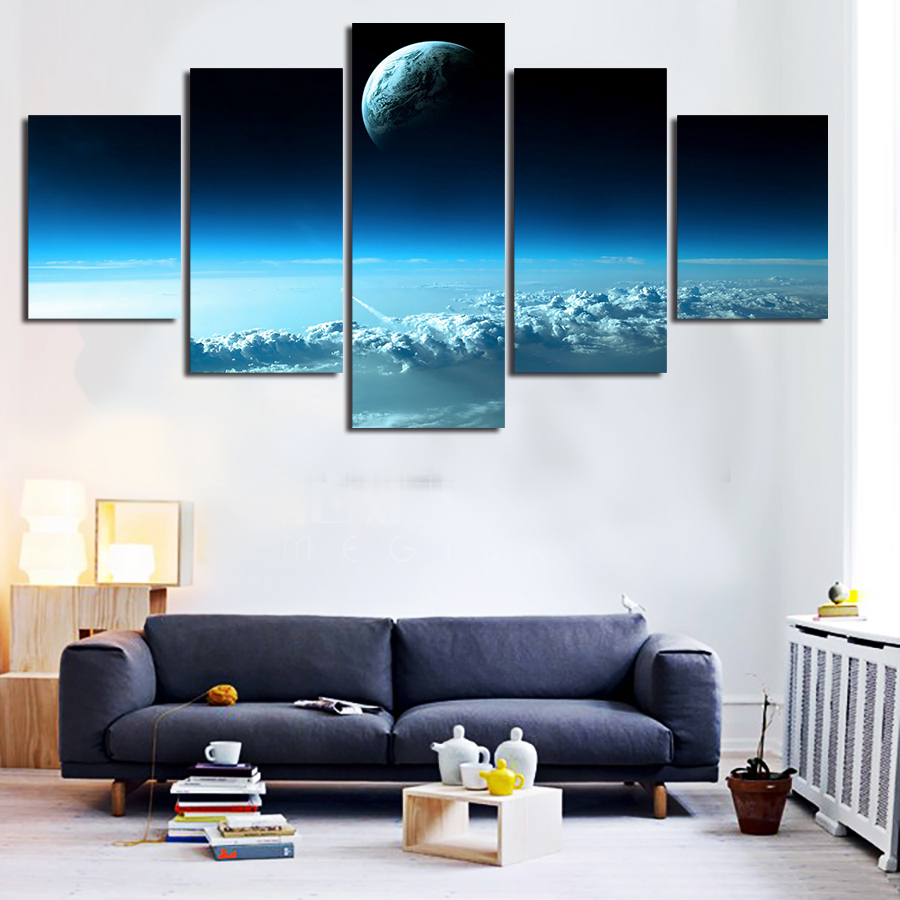 2016 new 5 piece framed printed star universe painting on canvas room decoration print poster picture canvas