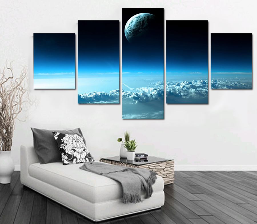 2016 new 5 piece framed printed star universe painting on canvas room decoration print poster picture canvas