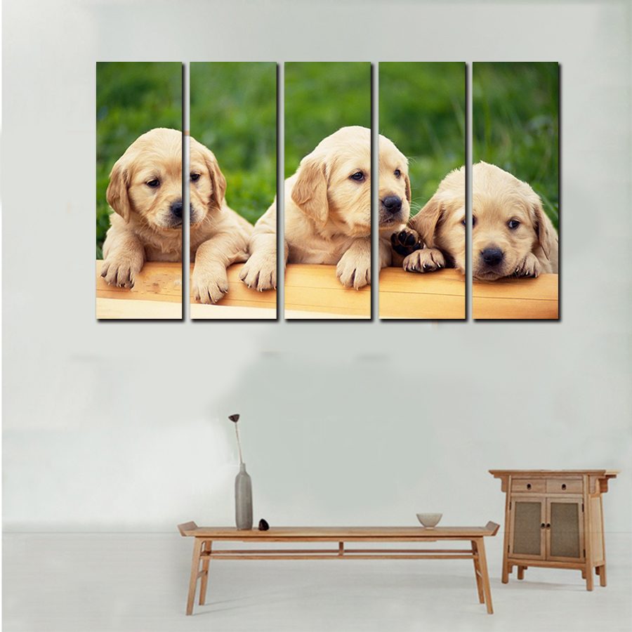 2016 new cartoon canvas printed oil painting pop animal wall art prints picture for home decoration lovely dog can delivery