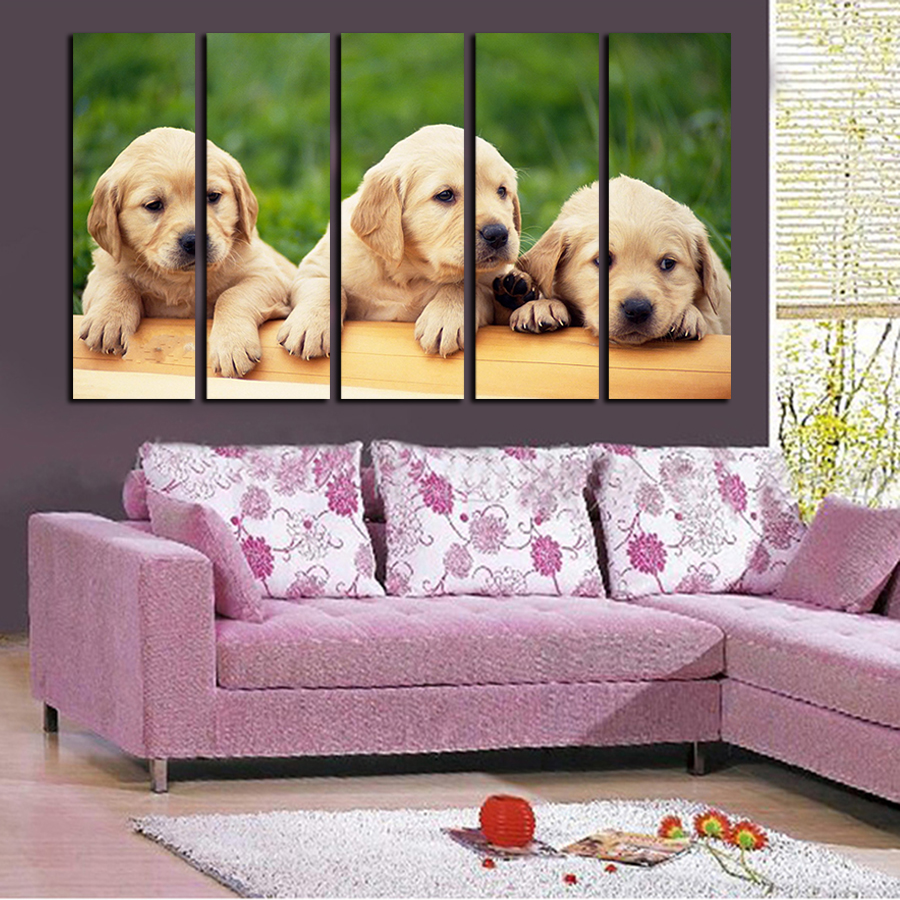 2016 new cartoon canvas printed oil painting pop animal wall art prints picture for home decoration lovely dog can delivery