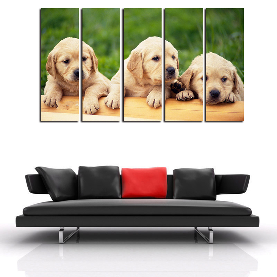 2016 new cartoon canvas printed oil painting pop animal wall art prints picture for home decoration lovely dog can delivery