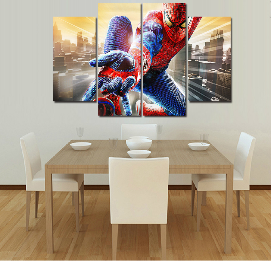 2016 new framed printed spider-man painting on canvas room decoration print poster picture canvas shippin