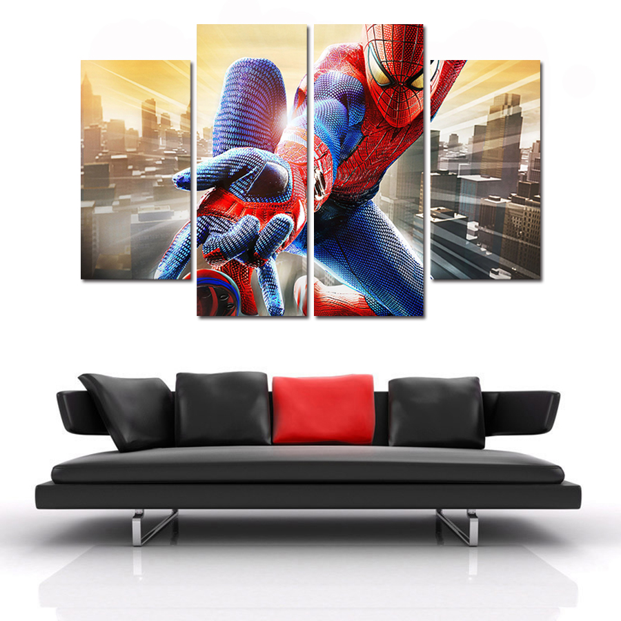 2016 new framed printed spider-man painting on canvas room decoration print poster picture canvas shippin