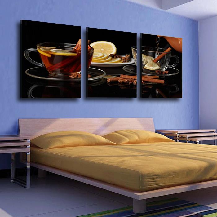 3 panel restaurant decorated picture modern home wall decor print painting on canvas for house decorate unframed