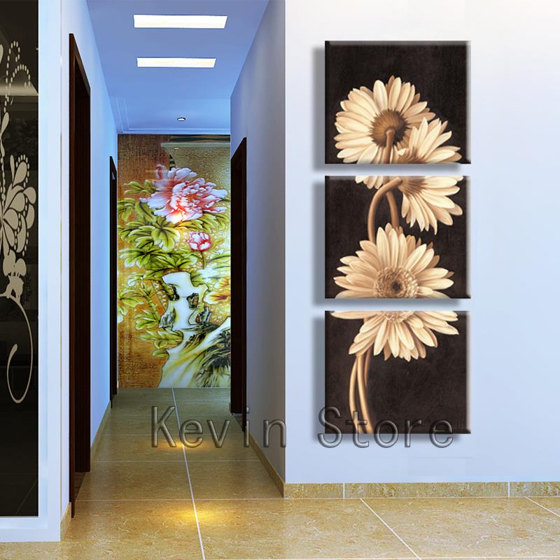 3 panel sell modern wall painting flower home wall art picture paint on canvas prints art chrysanthemum