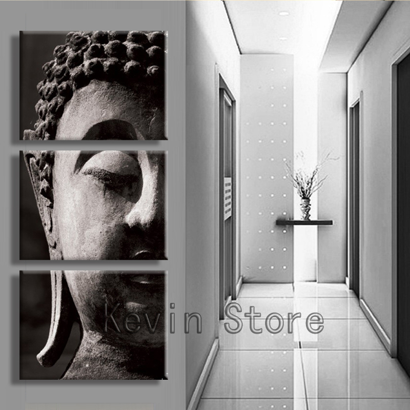 3 panel wall art religion buddha oil style painting on canvas no framed room panels for home modern decoration art print picture