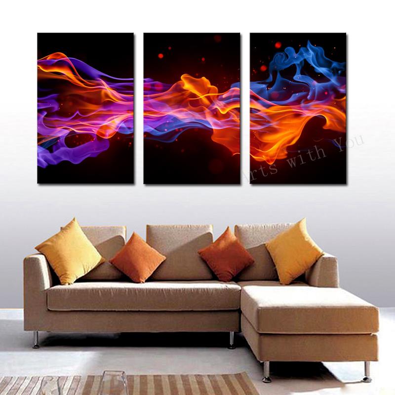 3 panels fire flower hd canvas print painting artwork modern home wall decor canvas art hd picture paint on canvas prints