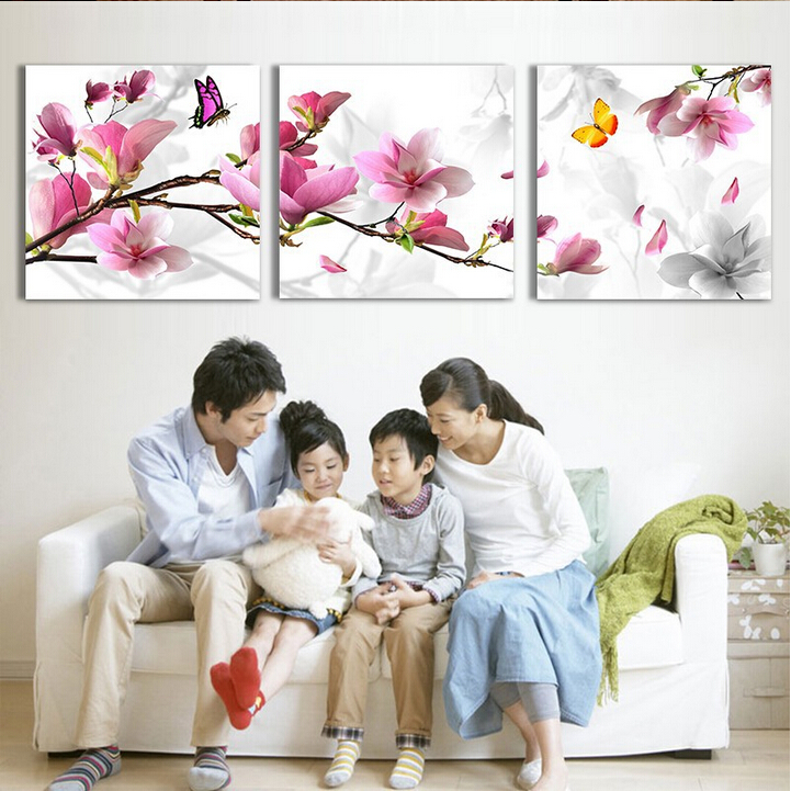 3 pcs canvas art modern home decoration wall art picture for living room pink tulip flower canvas print oil painting on canvas