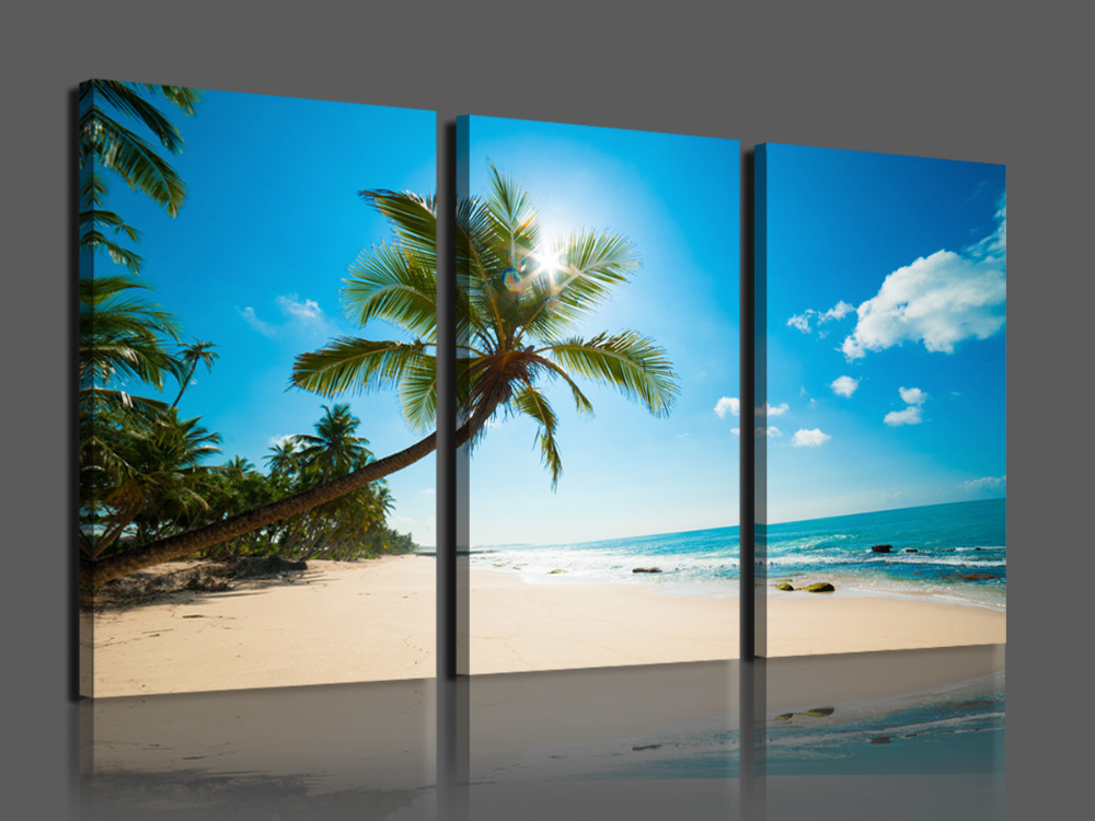 3 pcs home decor canvas frameless sunshine beach modern wall canvas painting art hd picture paint on canvas prints