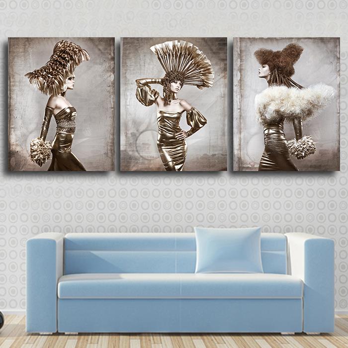 3 piece modern wall painting beauty nude women home decorative art picture paint on canvas prints decor