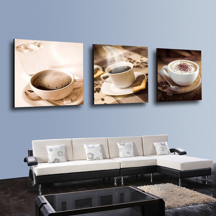 3 piece wall art sell cup of coffee tea for dinner modern wall painting home decor art picture on canvas