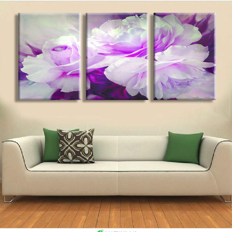 3 piece wall art white purple lover flower big perfect canvas wall art on canvas picture modern picture home decor