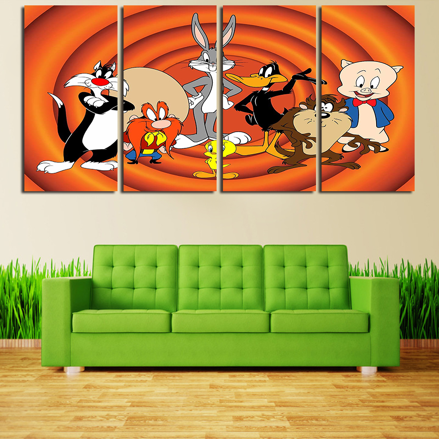 3 pieces bugs bunny popular sell modern wall painting home wall art picture paint on canvas prints framed