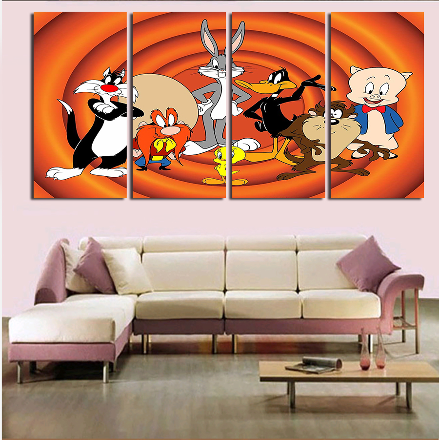 3 pieces bugs bunny popular sell modern wall painting home wall art picture paint on canvas prints framed