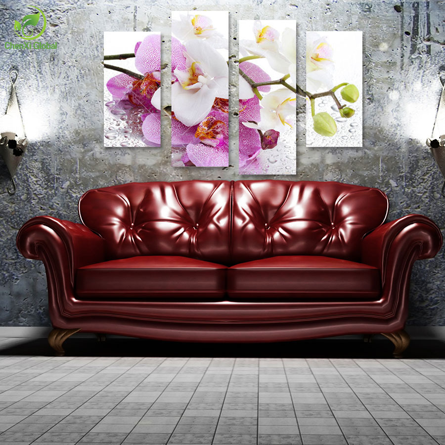 4 panel butterfly canvas painting wall picture large size cuadros art prints high definition for living room(no frame)