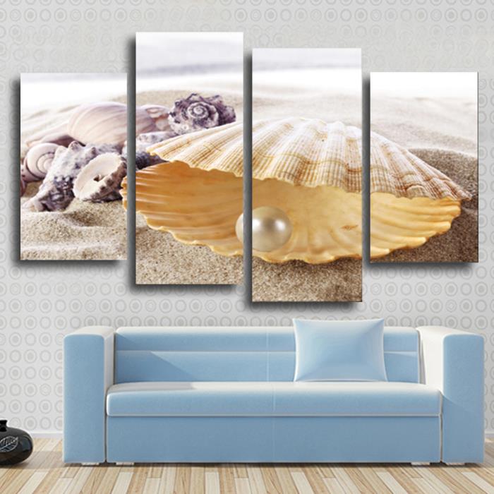 4 panels huge hd beautiful starfish shell top-rated canvas print for living room wall art picture painting artwork unframed