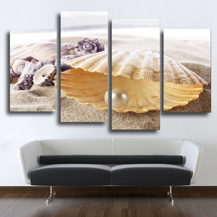 4 panels huge hd beautiful starfish shell top-rated canvas print for living room wall art picture painting artwork unframed