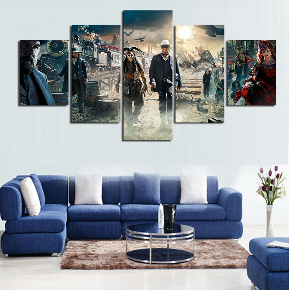 5 panels sell lone ranger the abstract modern home wall decor painting art hd print painting canvas painting wall picture