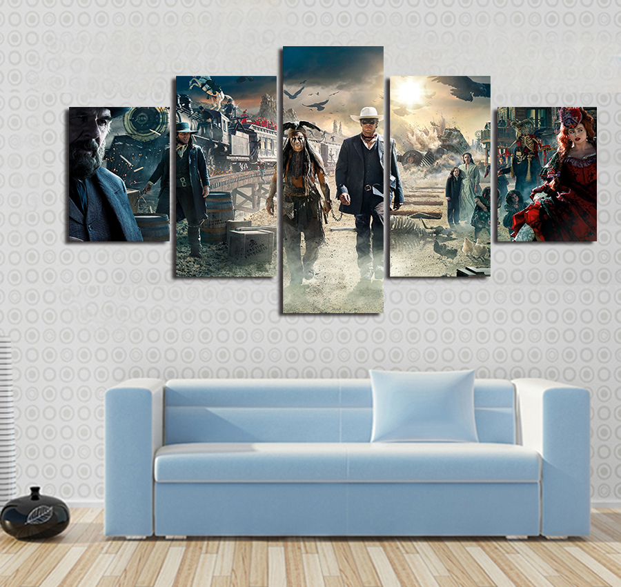 5 panels sell lone ranger the abstract modern home wall decor painting art hd print painting canvas painting wall picture