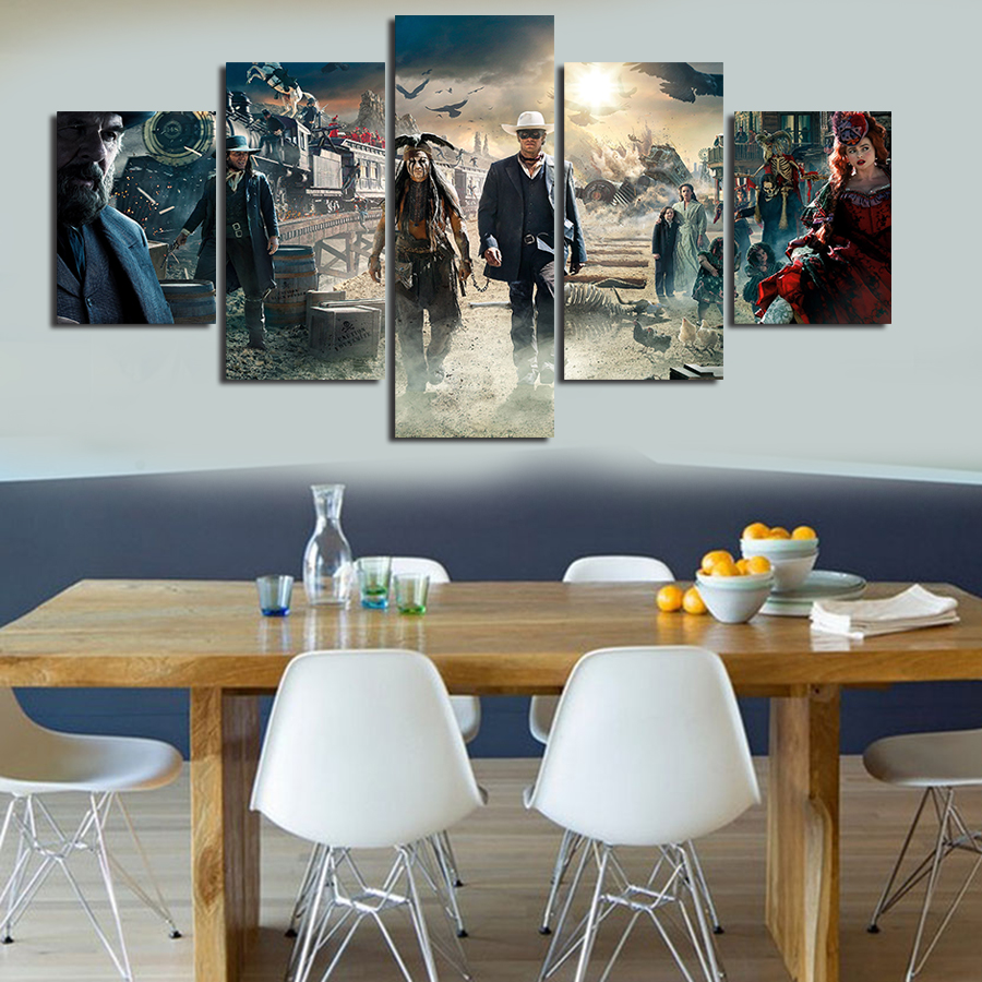 5 panels sell lone ranger the abstract modern home wall decor painting art hd print painting canvas painting wall picture