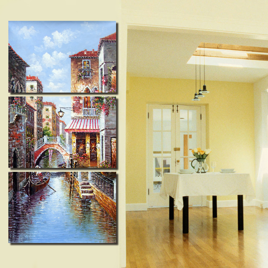 city building beautiful 3 panels large hd top-rated quality canvas print painting for living room, wall art picture gift