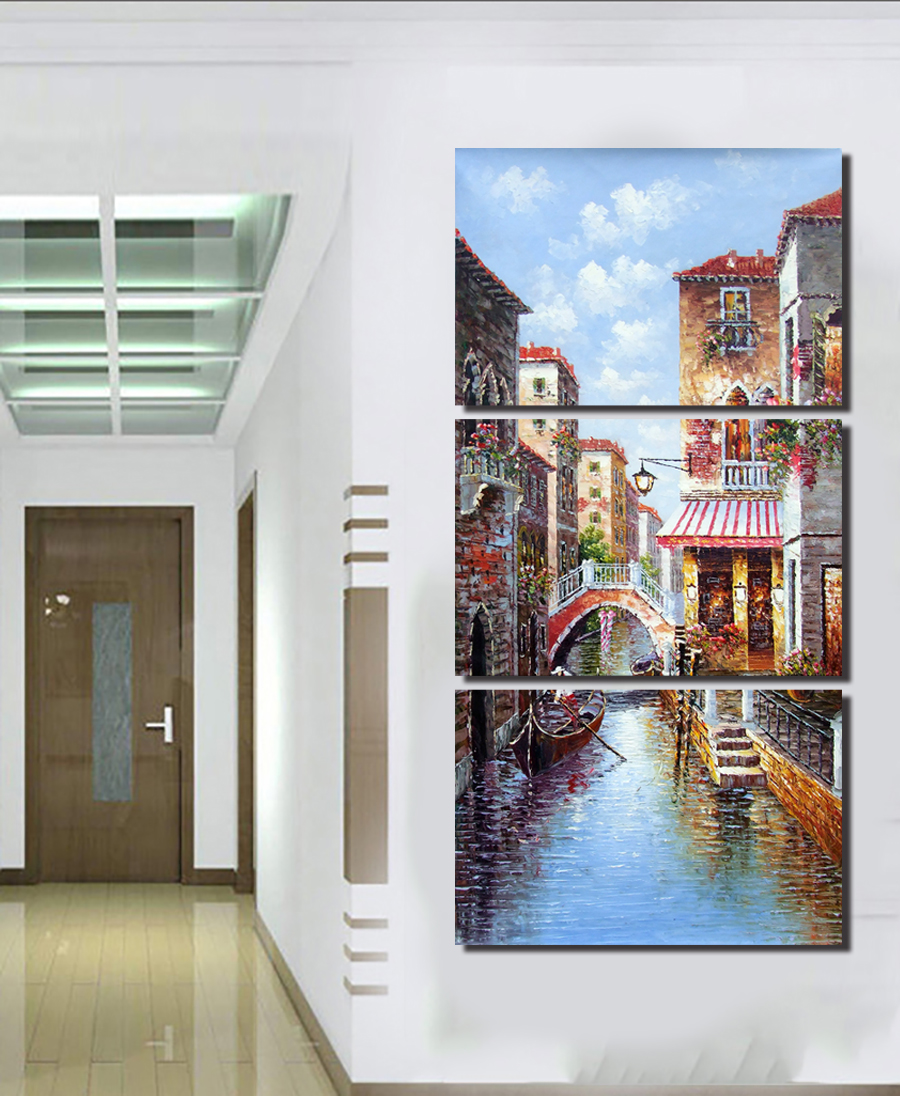 city building beautiful 3 panels large hd top-rated quality canvas print painting for living room, wall art picture gift