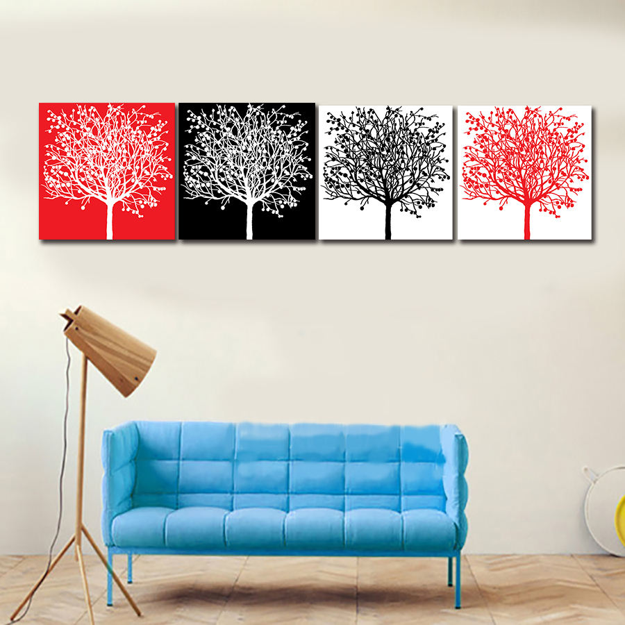 new 4 panels pachira artwork canvas painting wall art canvas paintings for living room wall cuadros canvas prints po frame