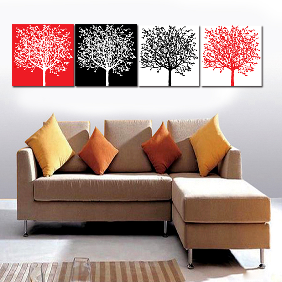 new 4 panels pachira artwork canvas painting wall art canvas paintings for living room wall cuadros canvas prints po frame