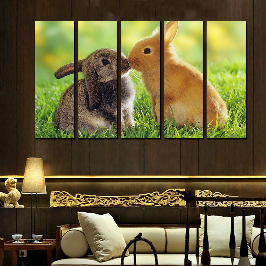 new new print oil paintings rabbit picture canvas painting on wall pictures for living room decor hang paintings