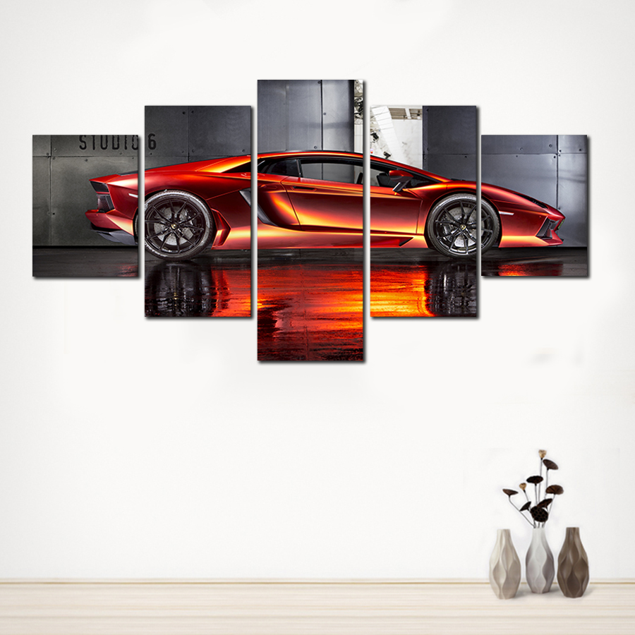 unframed 5 pcs supercar hd canvas print painting modern home wall decor canvas art hd picture paint on canvas prints delivery