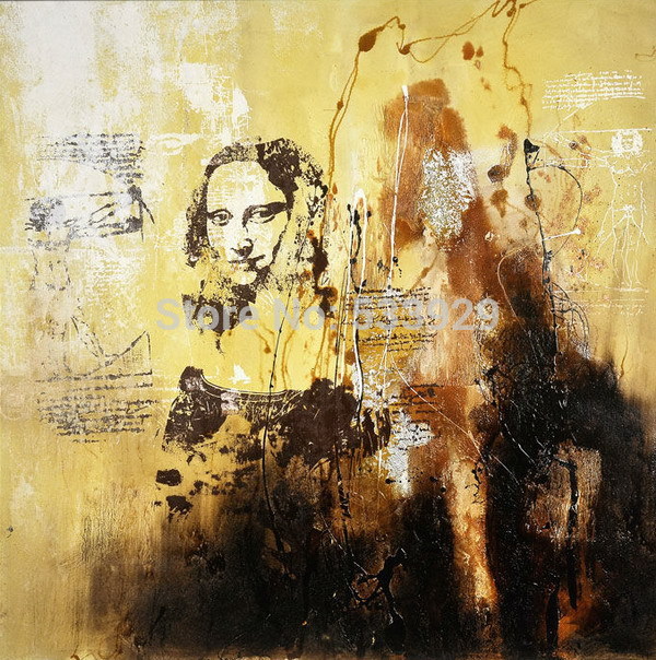 abstract figure mona lisa hand painted oil painting on canvas tds-cx210---60x60cm