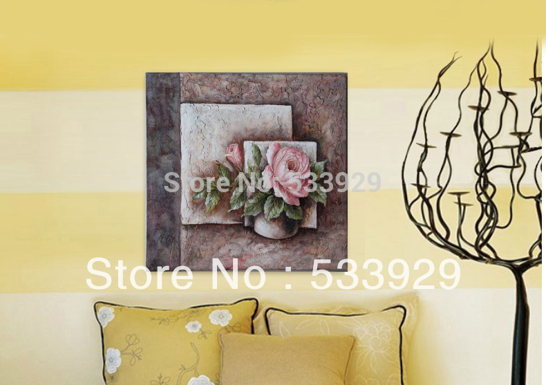 abstract rose hand-painted oil painting on canvas for living room tds-cx002