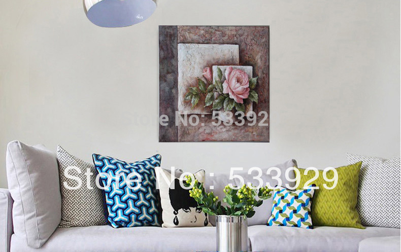 abstract rose hand-painted oil painting on canvas for living room tds-cx002