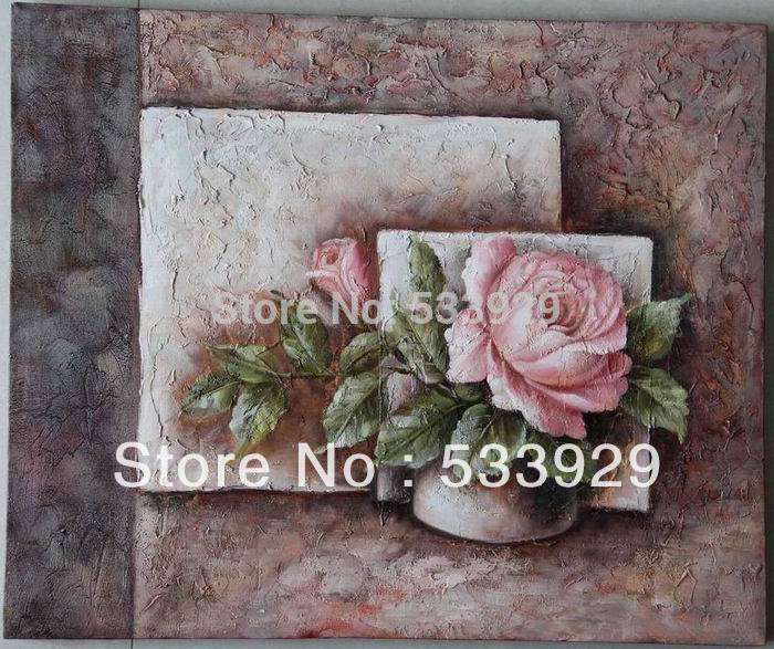 abstract rose hand-painted oil painting on canvas for living room tds-cx002