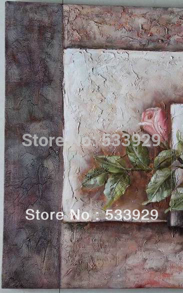 abstract rose hand-painted oil painting on canvas for living room tds-cx002